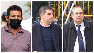 De izquierda a derecha, el patr�n del Villa de Pitanxo, Juan Enrique Pad�n, y los armadores Jos� Antonio Nores Ortega y Jos� Antonio Nores Rodr�guez