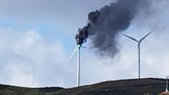 Incendio en una turbina