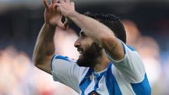 Anto�ito celebra su gol contra la UD Logro��s