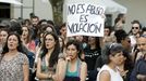 Manifestacin en Santiago contra la primera sentencia de la Manada