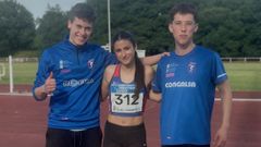 Paula Dios,�juanto a�Pedro Vidal y Lucas Romero, en Lugo.