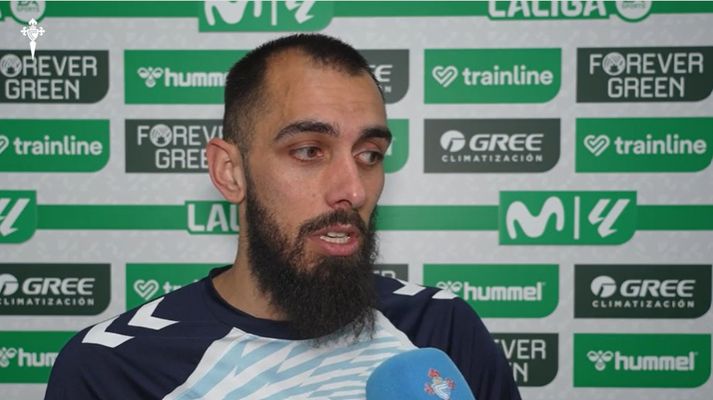 Borja Iglesias, tras el Betis-Celta de este domingo en La Cartuja.