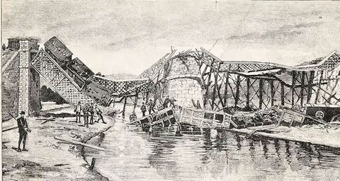 Grabado de la &eacute;poca sobre el accidente, que tambi&eacute;n tuvo gran repercusi&oacute;n en el extranjero