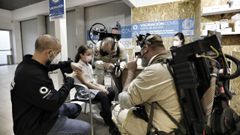 Centro de vacunaci�n infantil en Ourense, con los Cazafantasmas animando a los ni�os