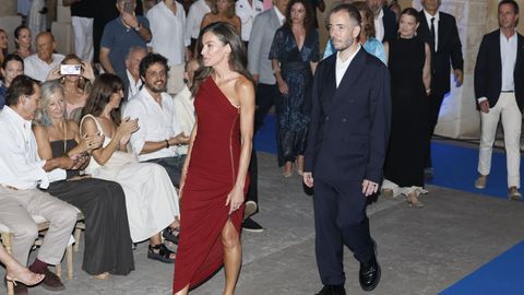 La reina, a su llegada al festival