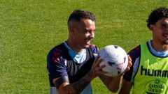 El capit�n del Celta, Iago Aspas, en un entrenamiento.