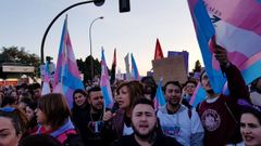 Manifestaci�n en pos de los derechos trans