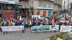 La concentraci�n en Pontevedra en solidaridad�con Palestina se llev� a cabo en la plaza de A Peregrina