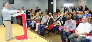 El candidato socialista, Ant�n Noceda, en la presentaci�n