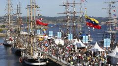 Imagen de la regata de grandes veleros en A Coru�a en el a�o 2016