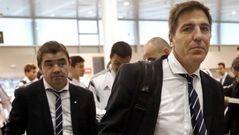 La expedici�n del Celta, en el aeropuerto