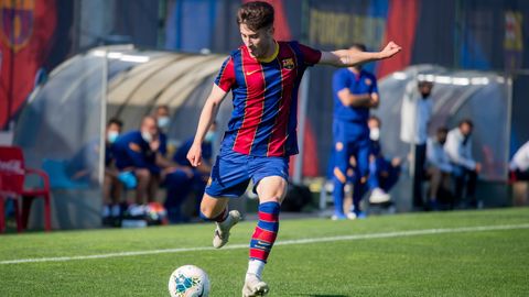 Marc Alegre, en un partido con el juvenil A del Barcelona