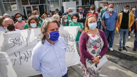 Protesta organizada por el ANPA del instituto n1 de Ribeira 