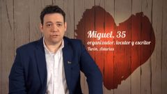 Miguel, de Tur�n, Asturias, durante su presentaci�n en el programa First Dates