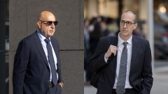 Los empresarios Juan Carlos Cueto (a la izquierda) e ��igo Rotaeche, este viernes a su llegada a la Audiencia Nacional.