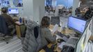 Funcionarios del Rexistro Xeral de la Xunta en San Caetano, en una imagen de archivo