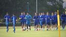 Jugadores del Oviedo entrenando en El Requexn