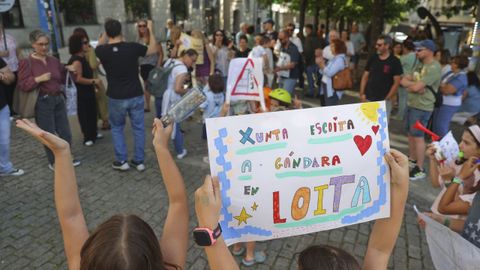Protesta contra los recortes en el colegio de A Gndara.