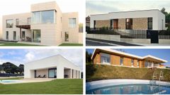 En el sentido de las agujas del reloj, Casa Alush, en Santiago (arriba a la izquierda), del estudio Alce;� una vivienda eficiente en Oleiros, de Taipa Arquitectos; otro inmueble de Taipa Arquitectos, en Mi�o; y una casa certificada en Valdovi�o