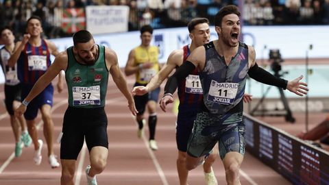 scar Husillos se proclam campen de Espaa de 400 metros, con rcord nacional masculino, en una gran final.