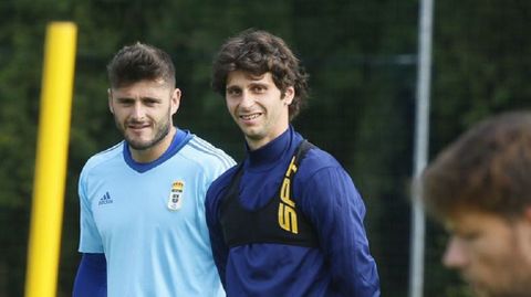 Fabbrini y Juan Carlos en un entrenamiento