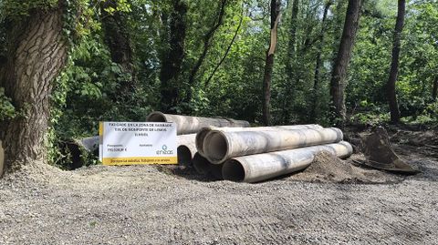 Acopio de material para las obras que se llevan a cabo en Vilanova