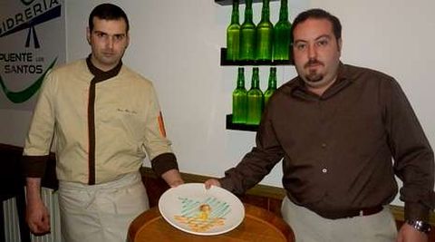 La sidrer�a Puente de los Santos sirve Mondadi�o de bacallau e gamba.