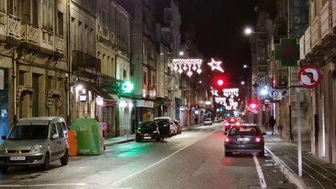 Decoracin navidea en la calle central de Xinzo