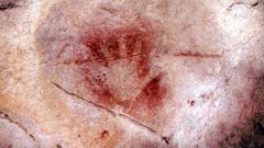 Panel de las manos en la cueva de El Castillo (Cantabria), de m�s de 40.000 a�os de antig�edad