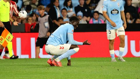 El central del Celta Abdoulaye Faye, durante su debut como c�ltico, ante el Athletic Club.