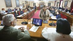 Mar�a Reigosa, durante su toma de posesi�n en el Concello de Lugo