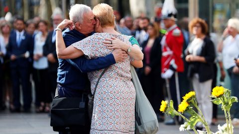 Homenaje a las victimas del 17A en el primer aniversario de los atentados en La Rambla y Cambrils