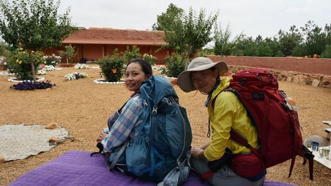 Peregrinas taiwanesas en la Casa de los Dioses