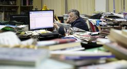 Blanco, onte pola tarde, na Casa das Palabras de Guitiriz, onde traballa moitos d�as. 