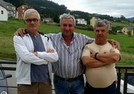 Los tres promotores del homenaje a José Ferrero de este sábado.