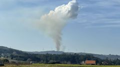 QUEMA PRESCRITA. El mircoles de la semana pasada se llev a cabo una quema prescrita (llamada en ocasiones controlada) en Bergantios, en montes prximos al municipio de Coristanco