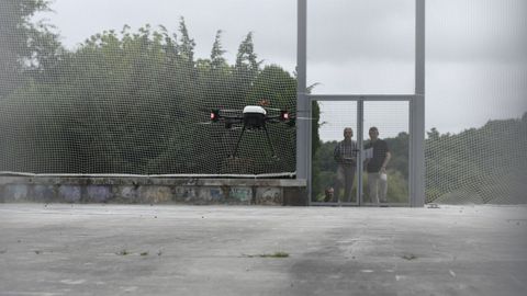 Inauguración de la jaula de drones montada en el campus de Lugo