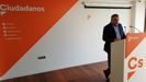 Laureano Bermejo, secretario de Organización de Ciudadanos Galicia, en rueda de prensa
