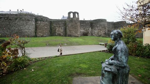 Muralla de Lugo, en la zona de A Mosqueira, la nica que conserva estructuras de cmo eran las antiguas torres