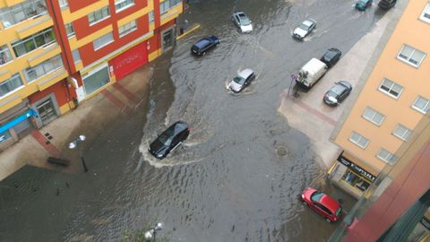 Inundaciones en la avenida de A Corua, en Lugo