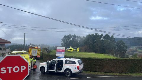 El helic�ptero del 112 se desplaz� a Armenteira, aunque no fue utilizado para evacuar al ciclista herido