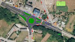 Plano de la glorieta que sustituir� en B�veda al actual cruce de las carreteras de Lugo y A Pobra