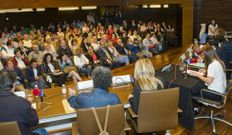 El p�blico llen� el sal�n de actos de la sede de Afundaci�n. 