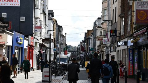 Una calle comercial en la ciudad de Cork, la segunda en importancia de Irlanda despu�s de Dubl�n.