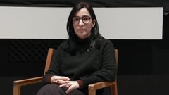 Alauda Ruiz de Aza (Baracaldo, 1978), posando en la Filmoteca de Galicia, en A Corua.