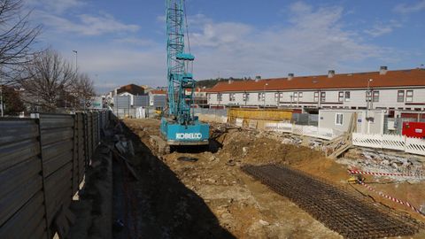 Obras para la construcci&oacute;n de viviendas p&uacute;blicas, en Santiago, en una imagen de archivo.