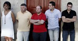 Acaldesa, edil de Obras, portavoz del BNG, edil de Deportes y portavoz del PP, en foto de archivo.