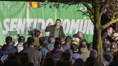 El l�der de Vox, Santiago Abascal, en un acto electoral este martes en M�rida 