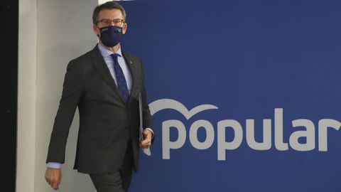 Rueda de prensa de Feijoo en G�nova tras entregar los m�s de 55.000 avales de su candidatura para presidir el partido