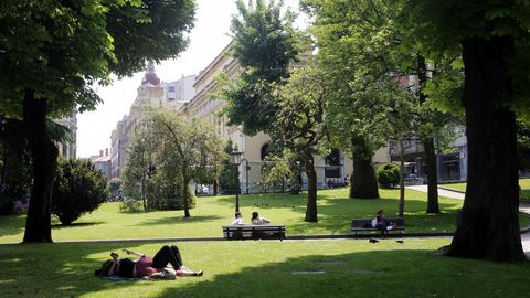 El parque de San Francisco, en el centro de Oviedo